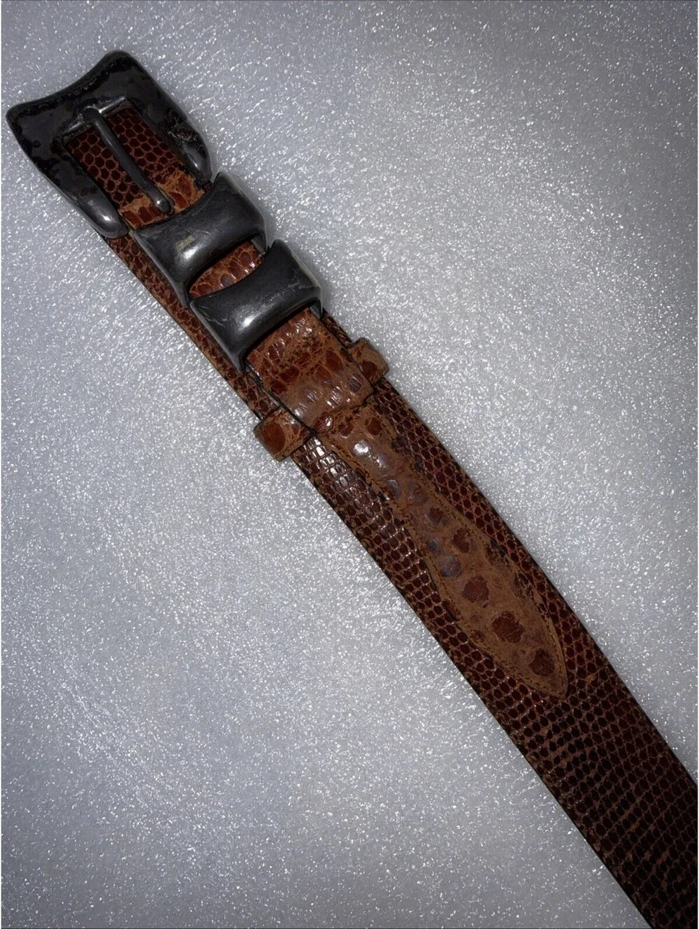 Vintage Markus Neumann Genuine Crocodile/Lizard Leather Belt Brown  38 Spain